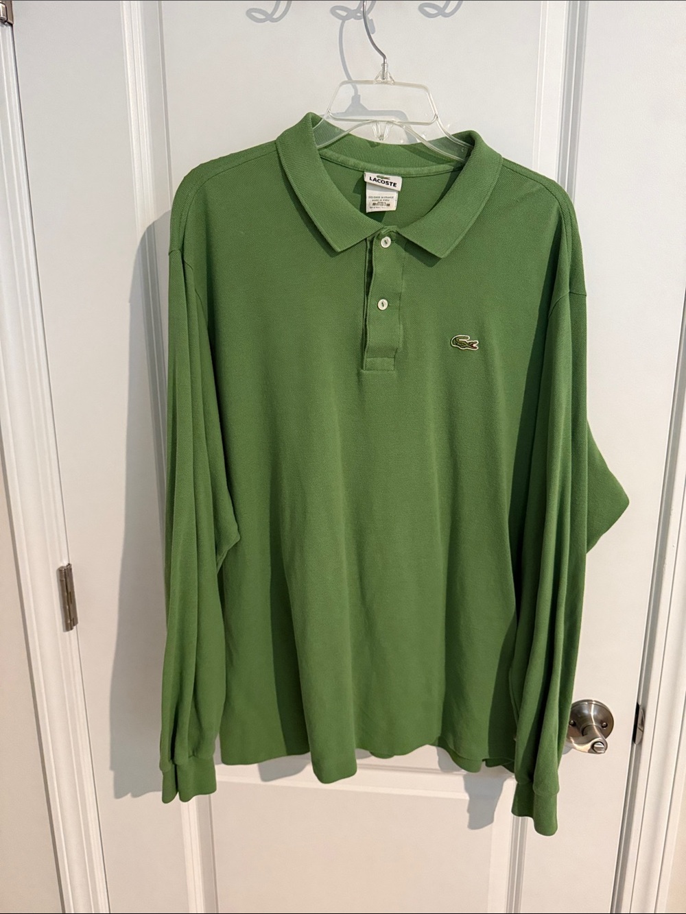 VTG!!! Lacoste Men's Long Sleeve Polo in Green